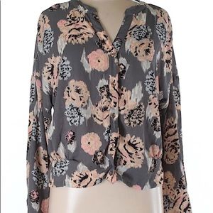 Xhilaration Long Sleeve Floral Blouse